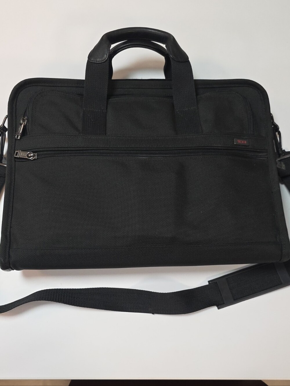 Tumi Black Laptop Briefcase with Shoulder Strap